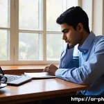 Home 20 물리학 박사 과정생의 하루 - **Prompt 1: The Dawn of Discovery in an Academic Sanctuary**
"A young adult PhD student, of Midd...