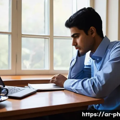 Home 32 물리학 박사 과정생의 하루 - **Prompt 1: The Dawn of Discovery in an Academic Sanctuary**
"A young adult PhD student, of Midd...