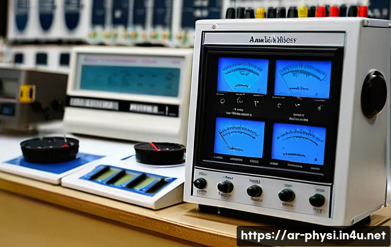 물리학 기초 실험 장비 리스트 - A detailed laboratory scene featuring an Arabic student carefully using a digital voltmeter and amme...