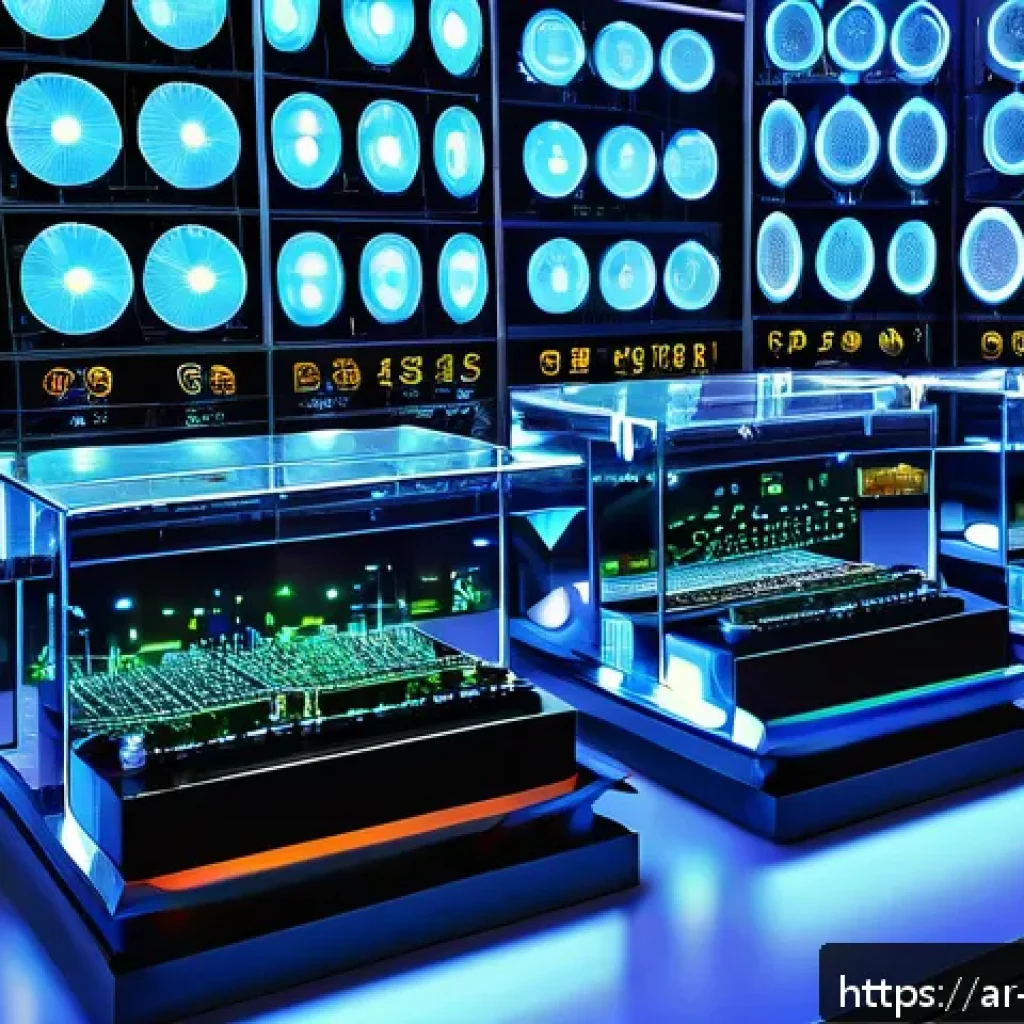 물리학과 전기공학의 교차점 - A high-tech laboratory scene showcasing a variety of smart sensors including Hall effect sensors, op...