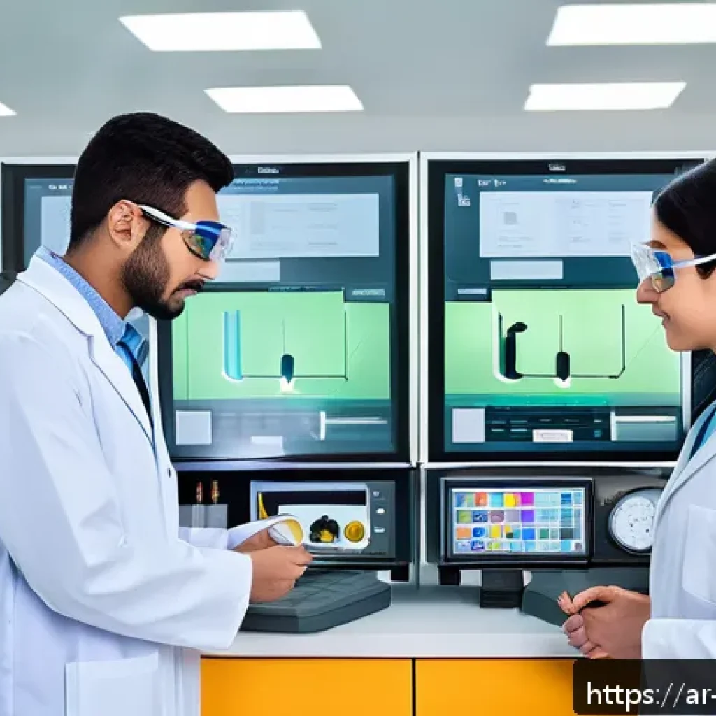 물리학 학부생의 연구실 참여 방법 - A detailed, realistic physics laboratory scene designed for Arabic-speaking students, showing a dive...