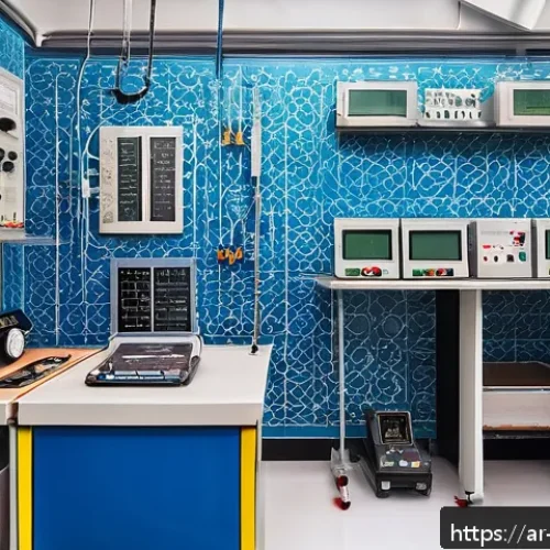 Home 17 물리학 실험 보고서 작성법 - A detailed physics laboratory setup showing precise scientific instruments used in an experiment mea...